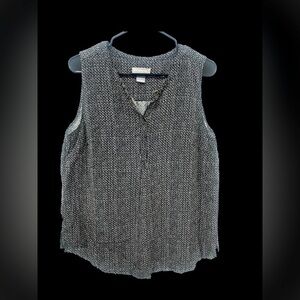 Liz Claiborne Gray Sleeveless Boxy Blouse